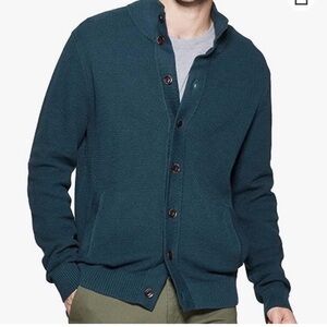 Goodfellow Button-Up 100% Cotton Cardigan Sweater green Sz Large NWOT